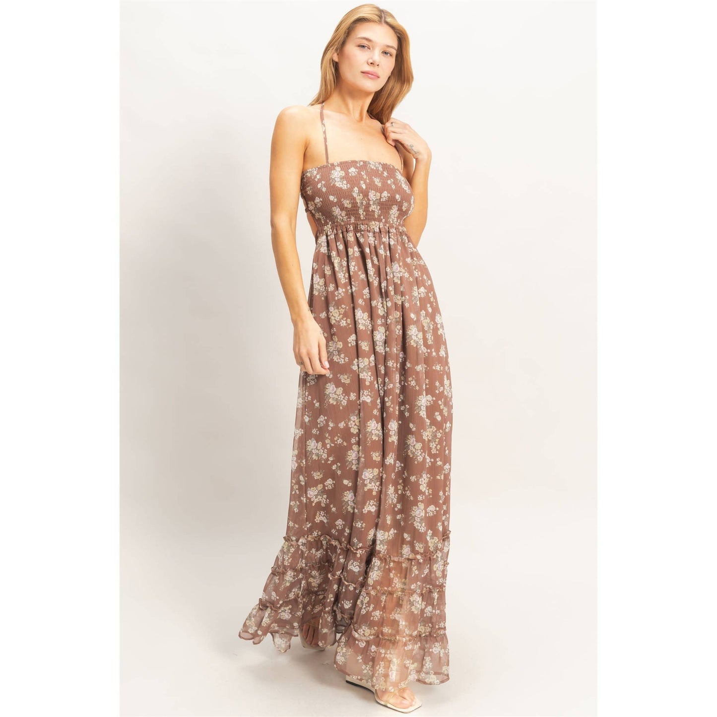 Wildflower Whimsy Smocked Maxi Dress