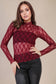 High Neck Sheer Lace Long Sleeve Top
