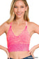 Seamless Cross Back Bralette – Ribbed Stretch Lounge Bra