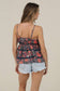 Midnight Blossom Babydoll Tank