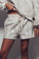 Leaf Print Crewneck with Matching Shorts