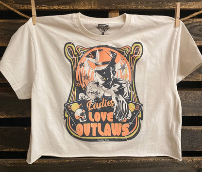 Outlaw Muse Vintage Crop Tee – Ladies Love Outlaws Graphic Top