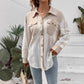 Lace Patchwork Oversized Button-Up Shacket