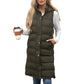 Sleeveless Long Puffer Vest – Quilted Maxi Puffer
