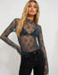 Midnight Bloom Mesh Lace Top
