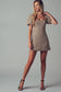Square Neck Puff Sleeve Tweed Mini Dress