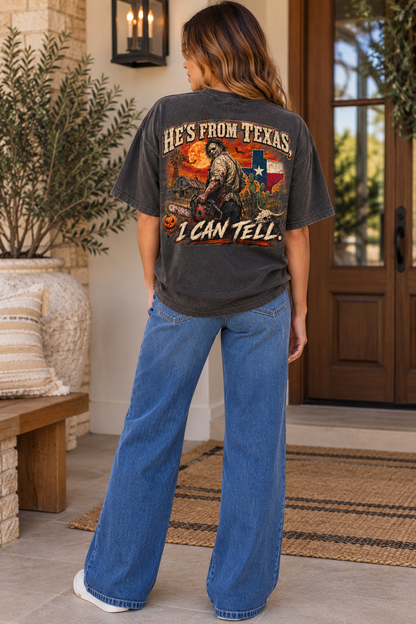 Texas Chainsaw Nights Vintage Halloween Graphic Tee