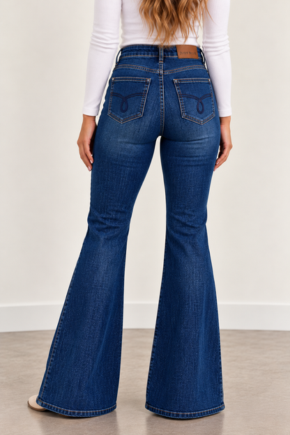The Charlotte Judy Blue High-Rise Flare Jeans – Modern Indigo
