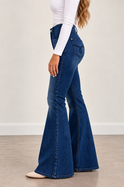 The Charlotte Judy Blue High-Rise Flare Jeans – Modern Indigo