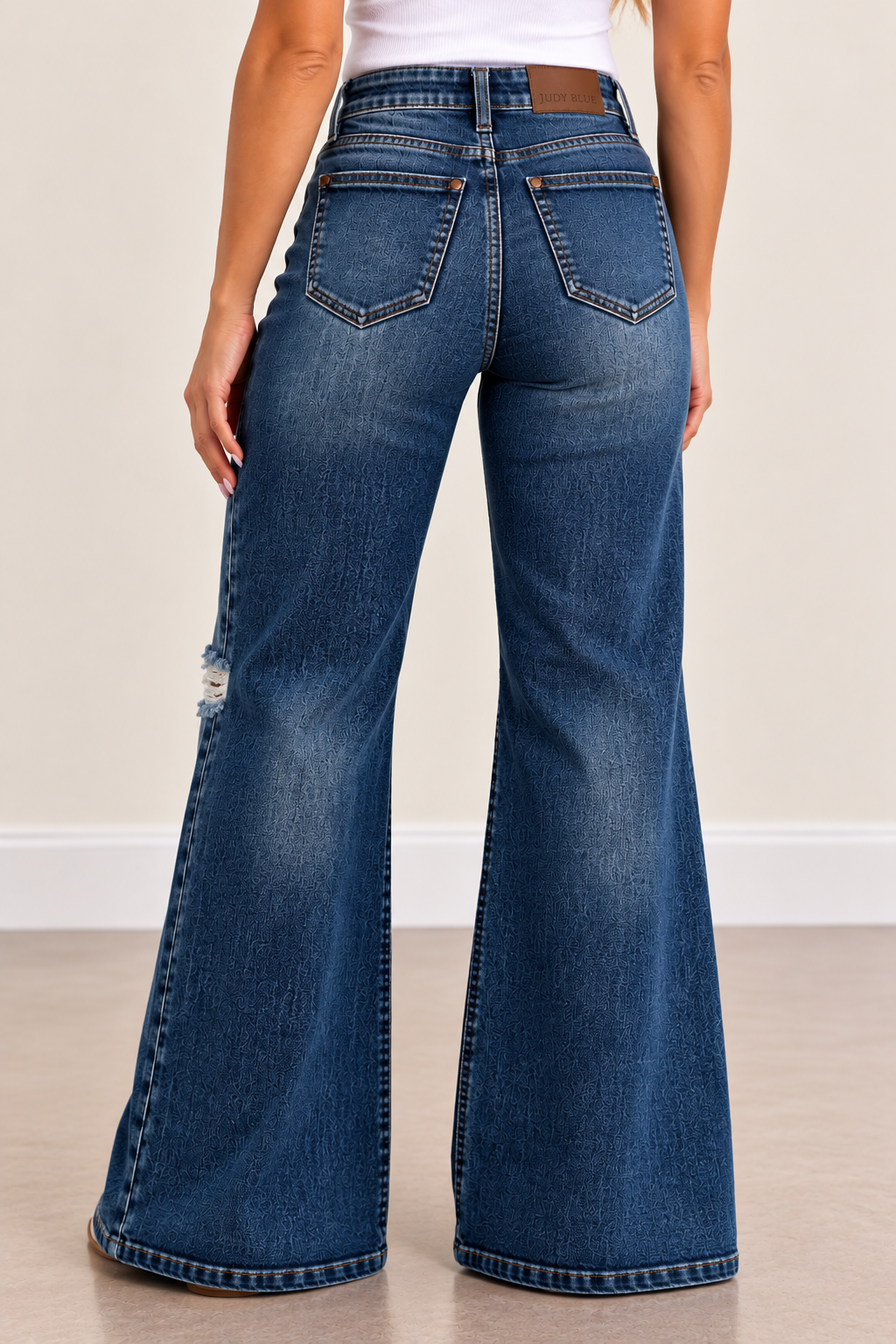 Wild Side Judy Blue High-Rise Retro Wide Leg Jeans – Classic Stone