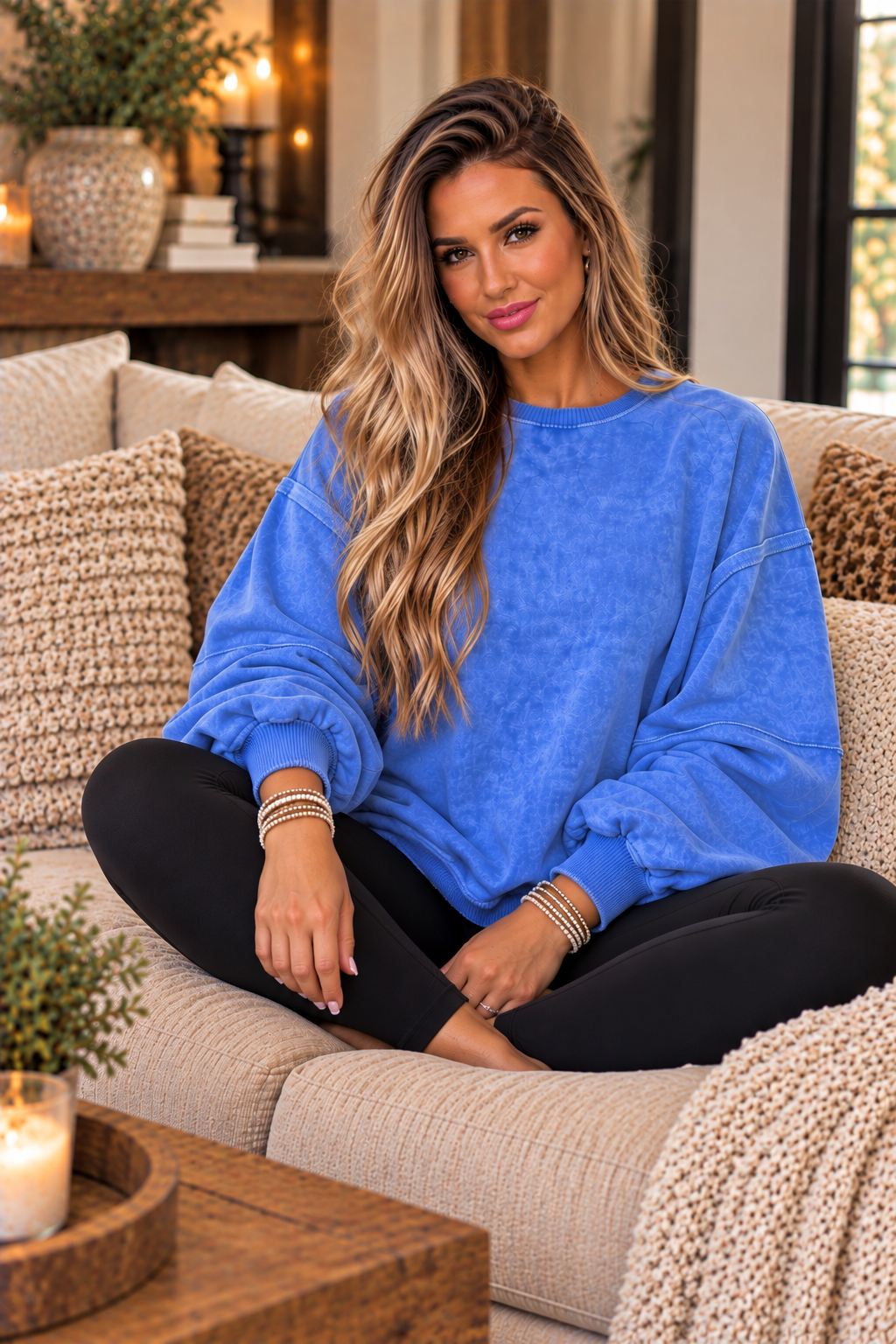 Blue Skies Mineral Wash Oversized Sweatshirt