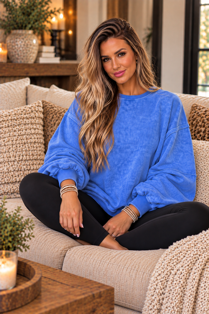 Blue Skies Mineral Wash Oversized Sweatshirt