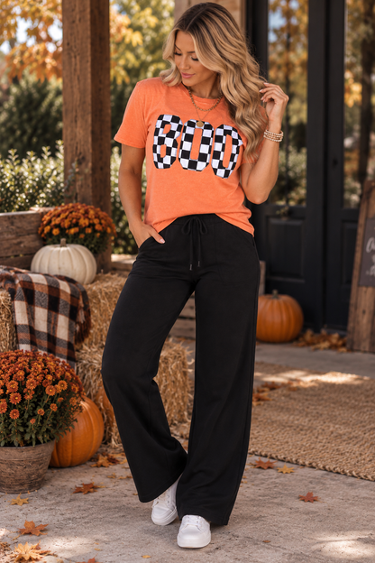 Boo Check Yourself Checkerboard Halloween Graphic Tee