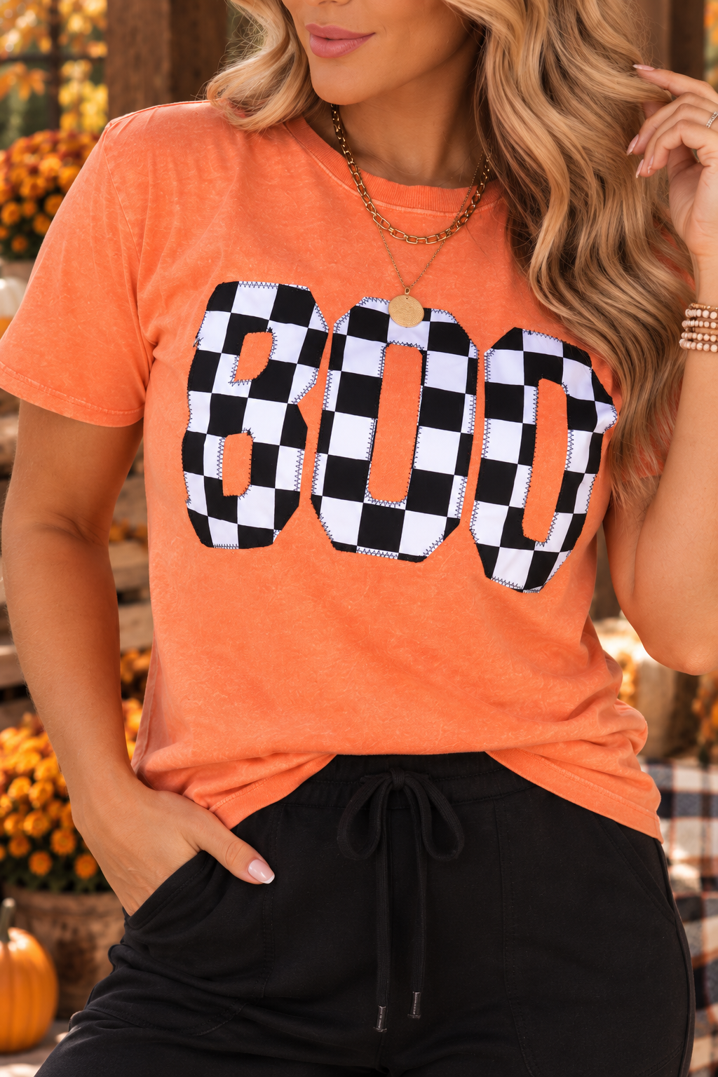 Boo Check Yourself Checkerboard Halloween Graphic Tee