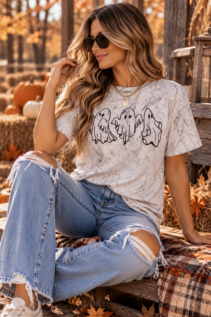 Ghosted & Gorgeous Embroidered Halloween Graphic Tee