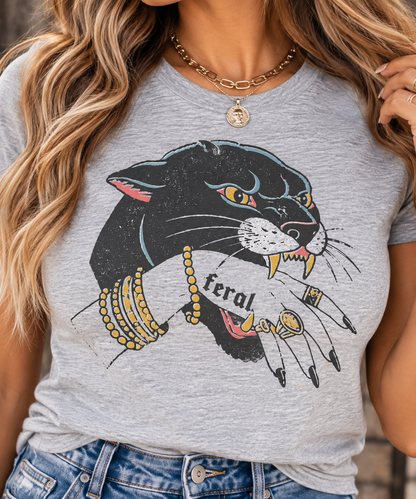 Feral & Fearless Panther Graphic Baby Tee