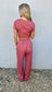 Hailey Wide Leg Lounge Set-Pants