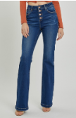 High Rise Button Down Boot Cut Jeans