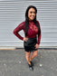 Sarah PU Leather Skirt with Side Slit