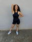Seamless Racerback Tank Top Short Set-Top