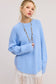pink oversized sweater, baby blue knit top, cozy pastel sweater, soft knit pullover, slouchy women’s sweater, comfy everyday knitwear, rustic rebel cozy