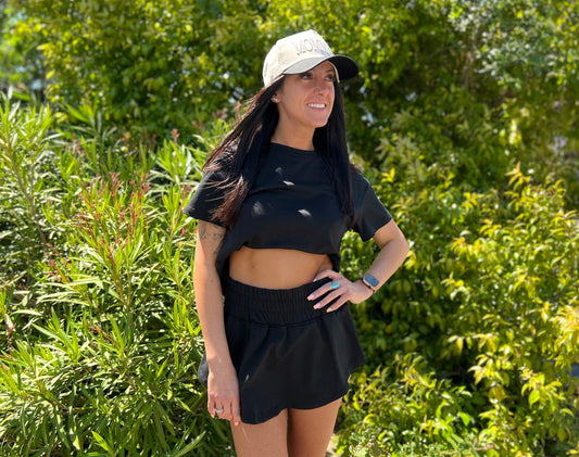 Violet Ruffle Skort Set-Top