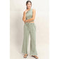 Mineral Washed Sleeveless Top &  Pants Set – Relaxed Lounge Wear (Sold Separately)