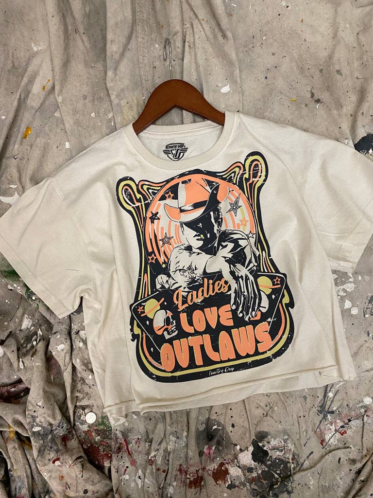 Outlaw Muse Vintage Crop Tee – Ladies Love Outlaws Graphic Top