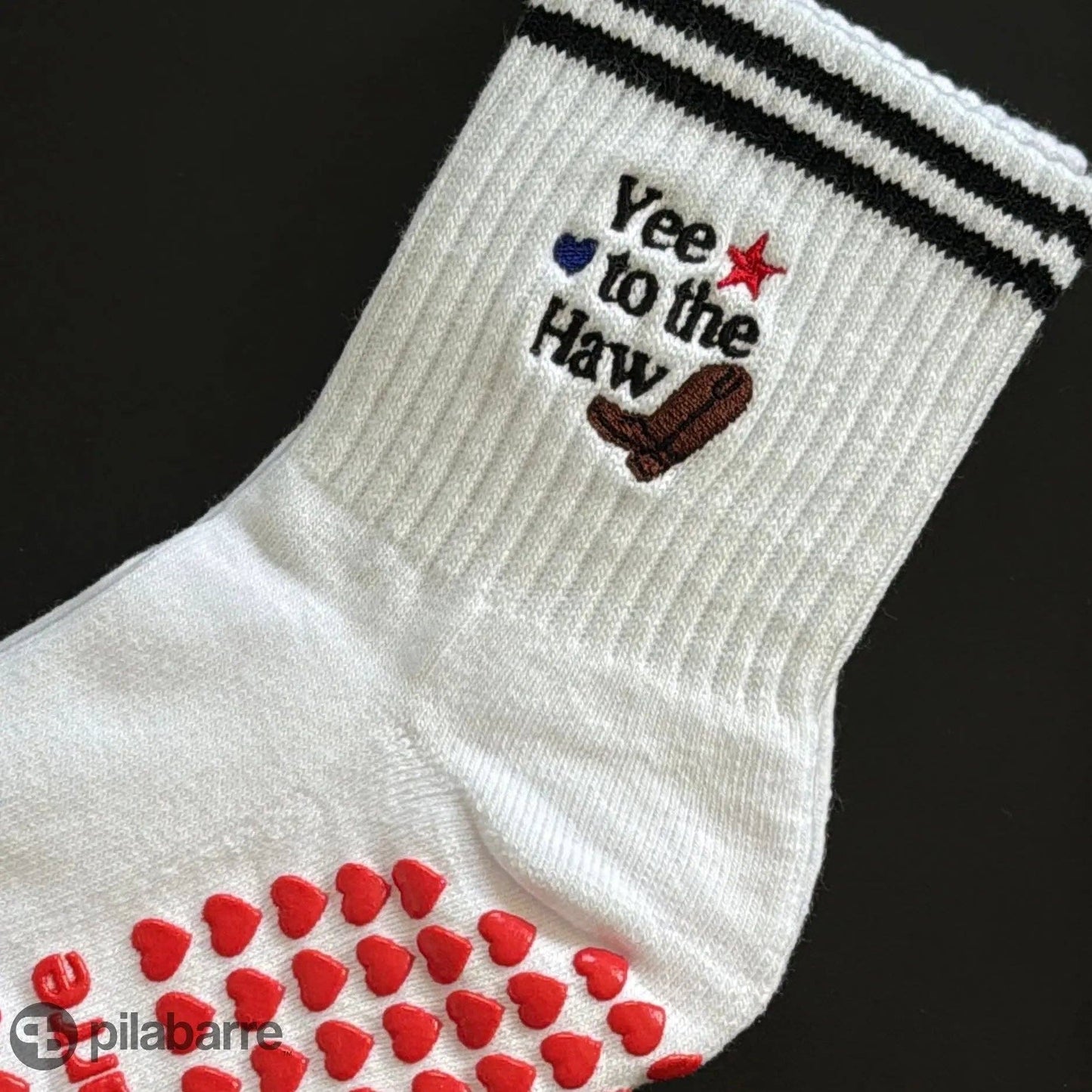 Yee to the Haw Western Grip Socks – Non-Slip Cowboy Crew Socks