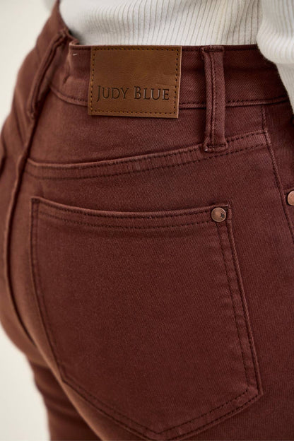 Saddle Up Sweetheart Judy Blue Lace-Up Flare Jeans – Mocha