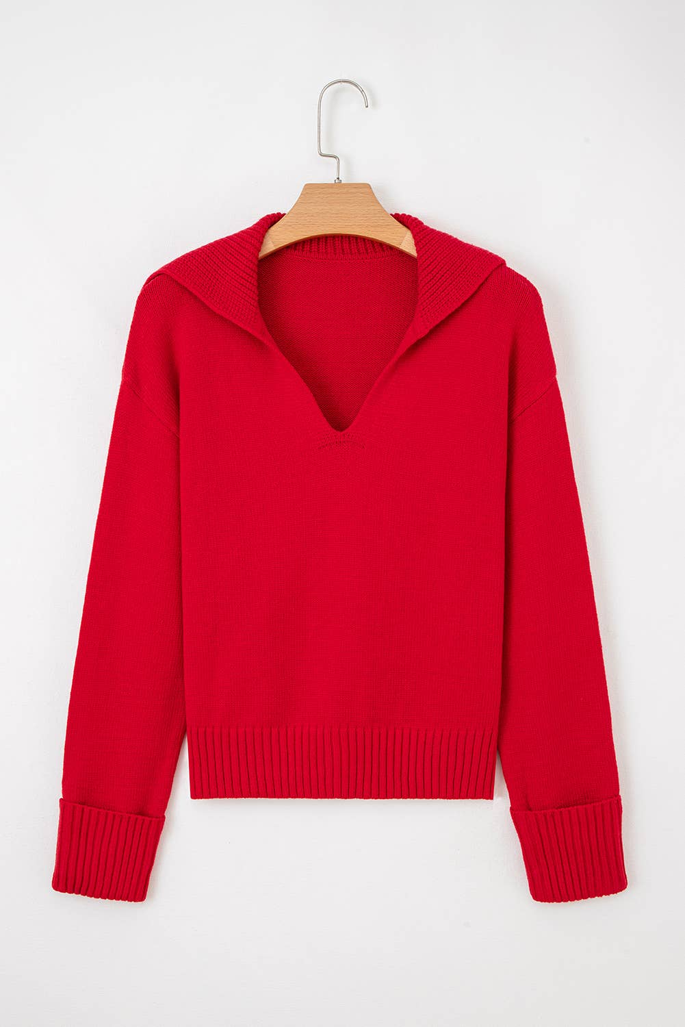 Collared V-Neck Sweater – Cozy Chic Knit Top for Fall & Winter
