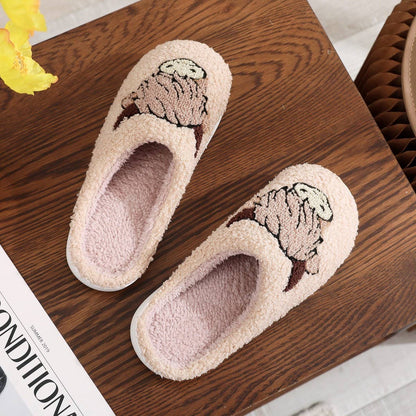 Highland Cow Cotton Slippers for Women – Cozy Plush Farmhouse House Shoes