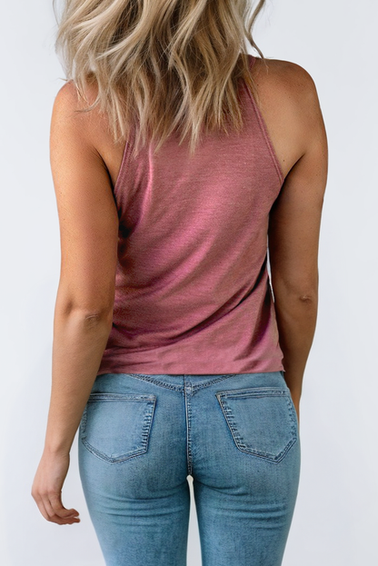 Sunset Sips Halter Tank – Rose Heathered Knit