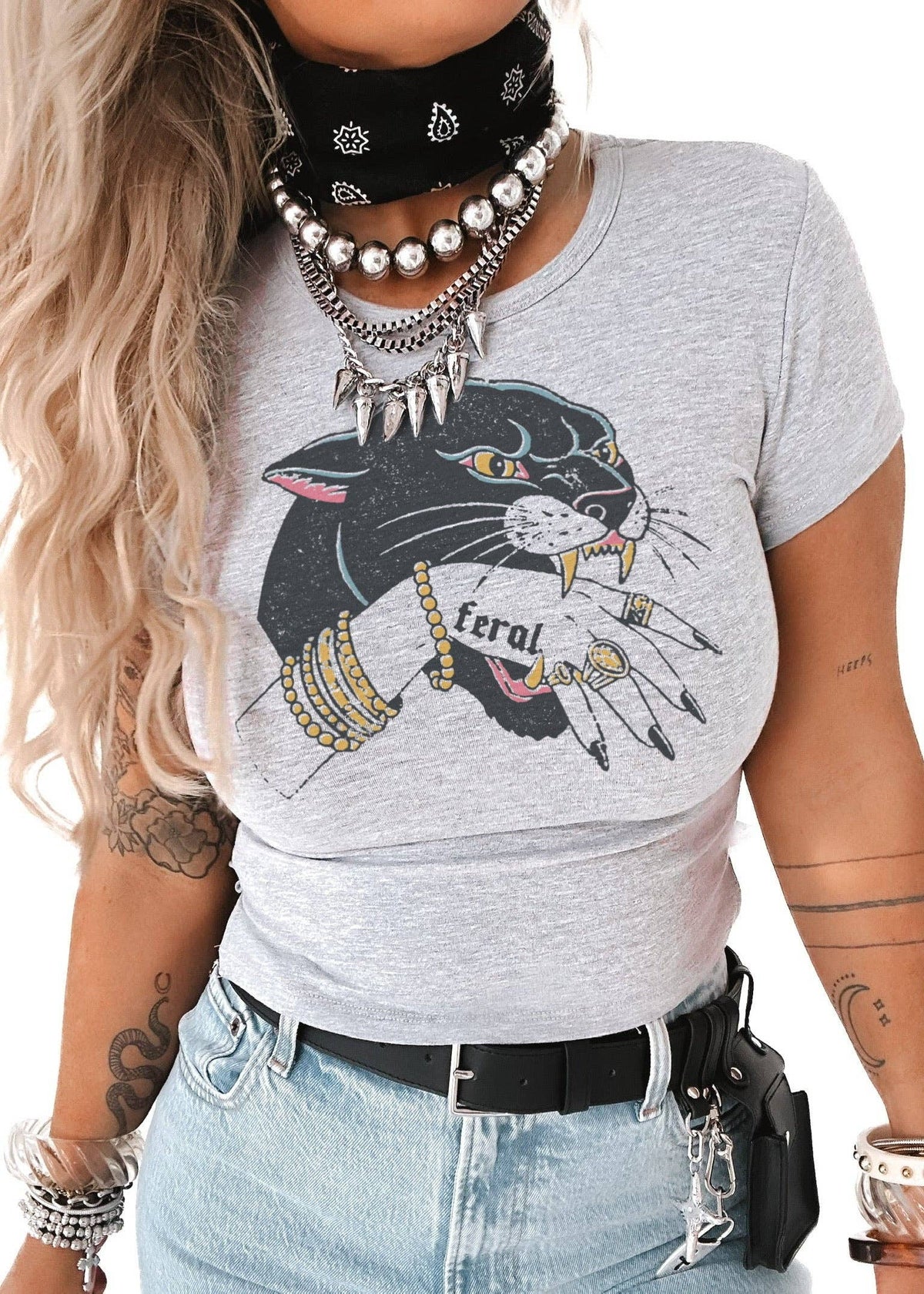 Feral & Fearless Panther Graphic Baby Tee
