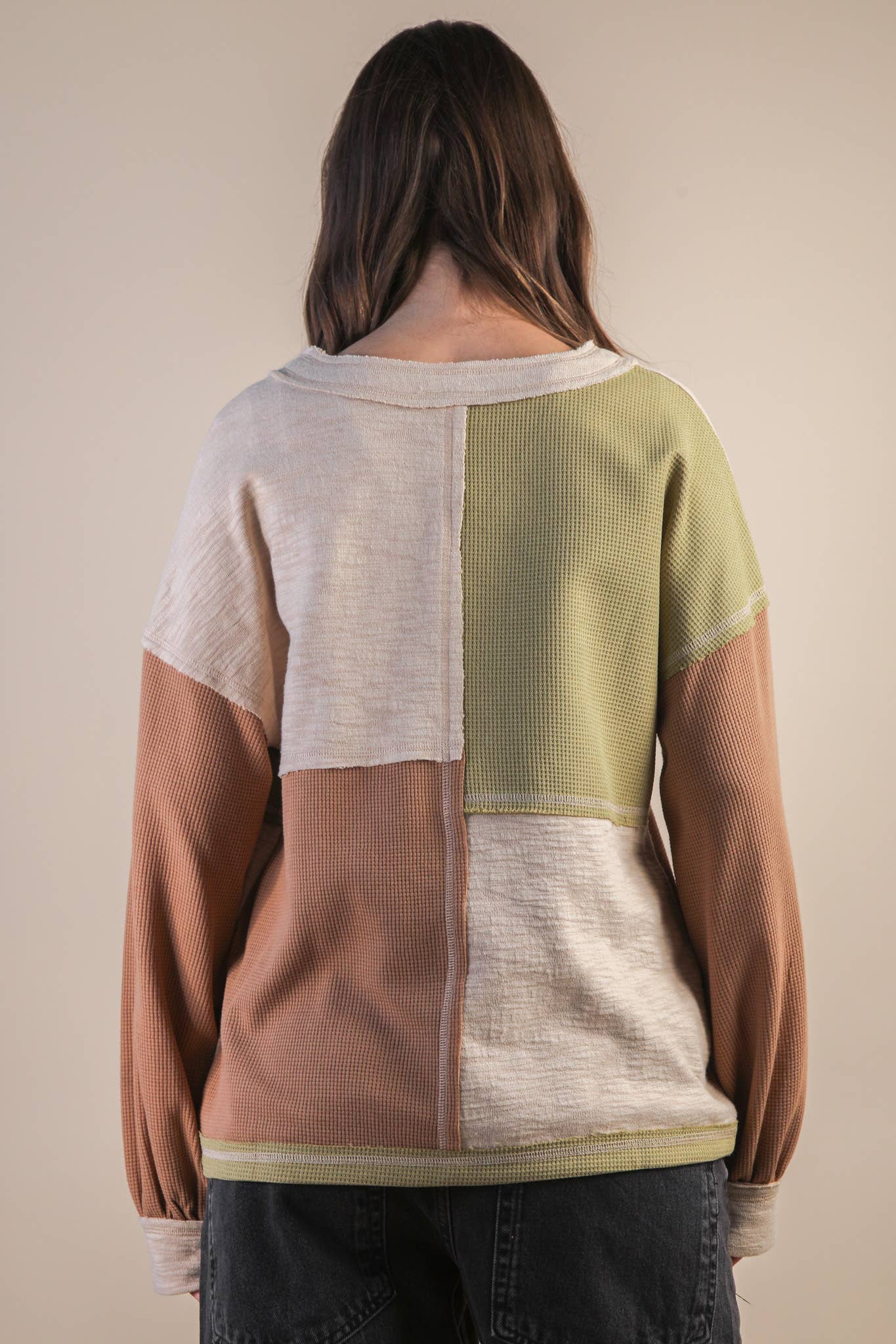 Oversized Color Block Top