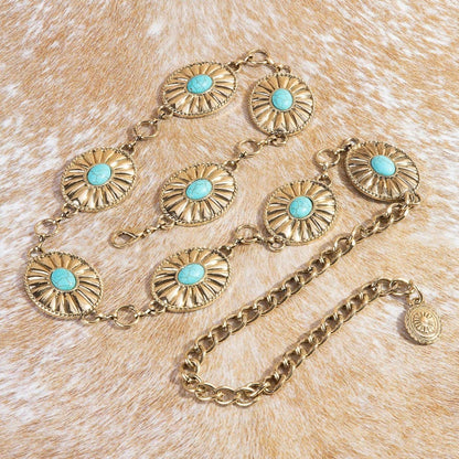 The Desert Bloom Concho Chain Belt