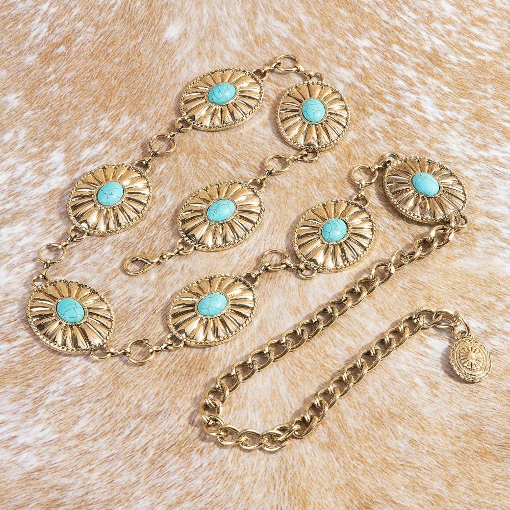 The Desert Bloom Concho Chain Belt