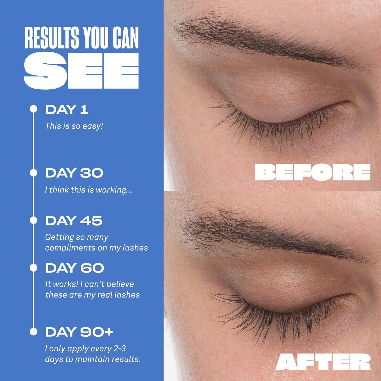 Babe Original Essential Lash Serum 2mL biotin-infused lash serum in blue and black packaging.