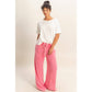 Mineral Wash Wide Leg Drawstring Pants