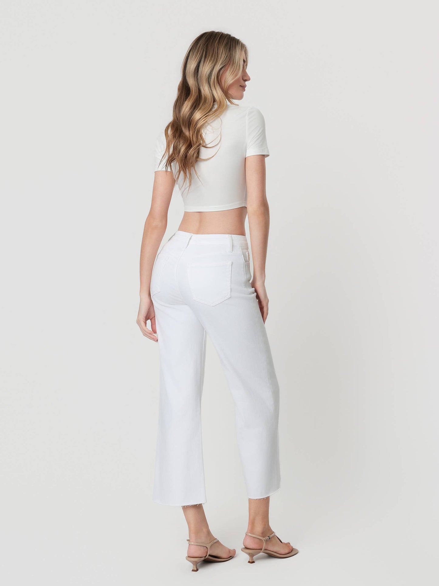 Coastal Chic Optic White Wide Leg Crop Jeans