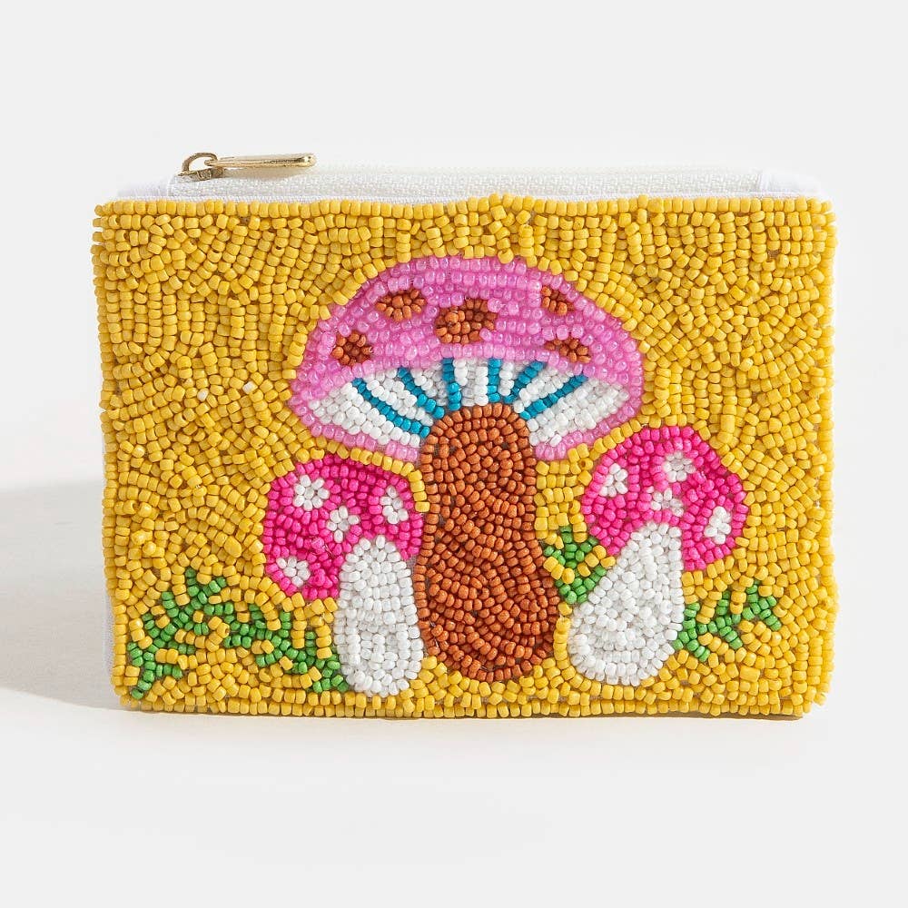 The Enchanted Mushroom Beaded Coin Purse