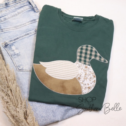 Harvest Flight Embroidered Patchwork Duck Graphic Tee