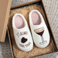 “It’s Always Tini Time” Cozy Cotton Slippers – Soft Plush Martini Slippers