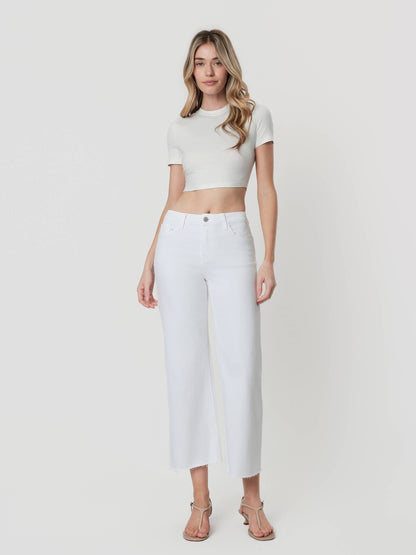 Coastal Chic Optic White Wide Leg Crop Jeans