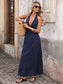 Moonlight Muse Polka Dot Halter Maxi Dress