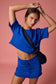 Courtside Cutie Matching Set Collection – Baby Blue Cropped Tee & Athletic Skort