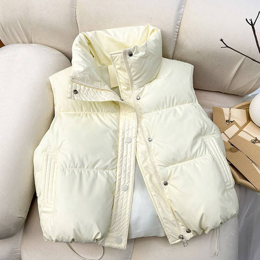 Cotton-Padded Puffer Vest – Warm Quilted Winter Vest