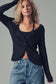 Midnight Muse Ribbed Lace Cardigan