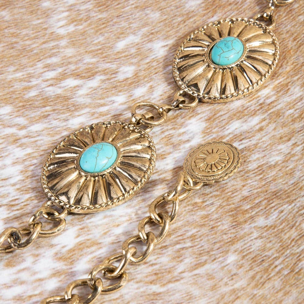 The Desert Bloom Concho Chain Belt