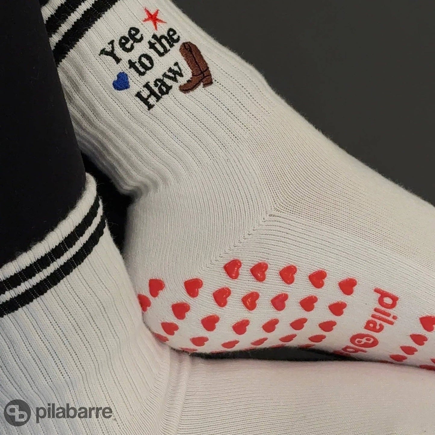 Yee to the Haw Western Grip Socks – Non-Slip Cowboy Crew Socks